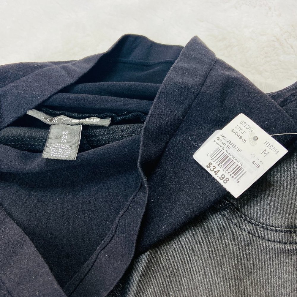 Motherhood Maternity Indigo Blue Coated Skinny Leg Ankle Jeans Black Med… - Picture 9 of 10